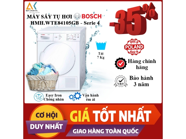 MÁY SẤY TỤ HƠI 7 KG HMH.WTE84105GB